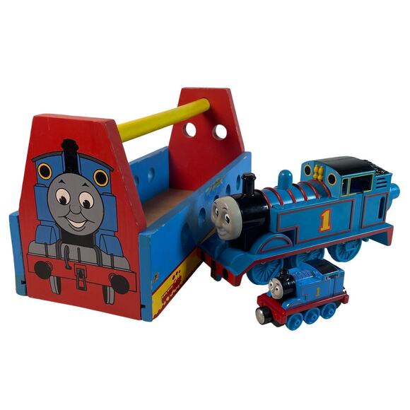 Thomas the Tank Engine Mixed Lot of 3 Vtg Toolbox & Whistle, 2011 Die Cast Train - Picture 1 of 16